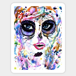 Sugarskull girl painting Sticker